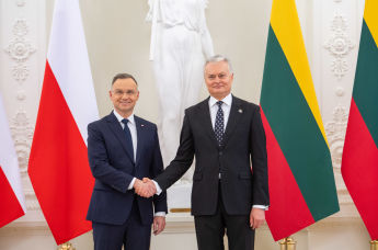 Президент Литвы Гитанас Науседа встретился с президентом Польши Анджеем Дудой в Вильнюсе, Литва, 21 января 2024