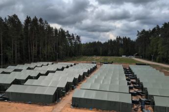 Полевой лагерь на границе Литвы и Белоруссии