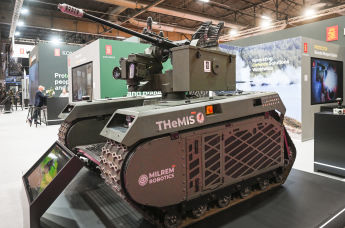 Наземный беспилотник THeMIS от Milrem Robotics на выставке Eurosatory Defense and Security expo, 21 июня, 2024 г.